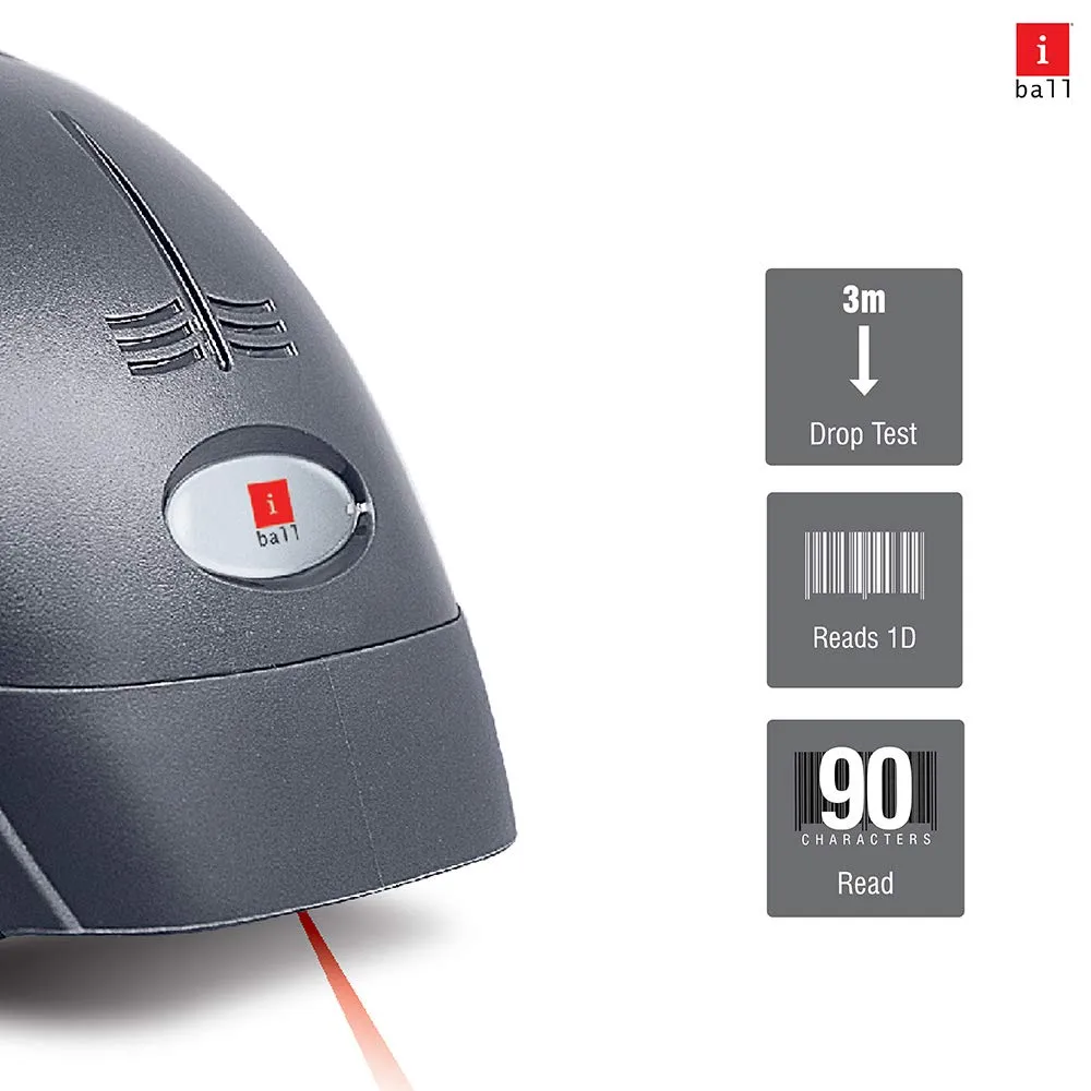 Iball Wired Barcode Scanner LS392 1D view 3
